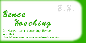 bence wosching business card